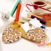 Christmas Ceramic Heart Pendant Decoration for Tree Hanging in Festive Season Cookies Food Chocolate Chip Biscuits Prints