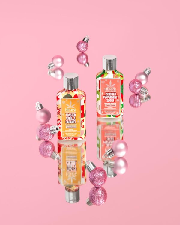 Hempz Mini Sweet Treats, Holiday Lotion Gift Set, Vanilla Caramel and Crushed Peppermint Mini Body Lotion, 2.25 oz