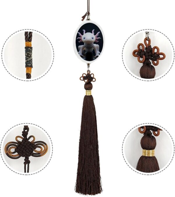 Animal Axolotl Car Pendant Crystal Car Rearview Mirror Charms Hanging Ornaments Ellipse