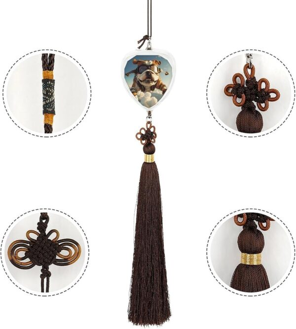 Sporty Bulldog Animal Car Pendant Crystal Car Rearview Mirror Charms Hanging Ornaments Love