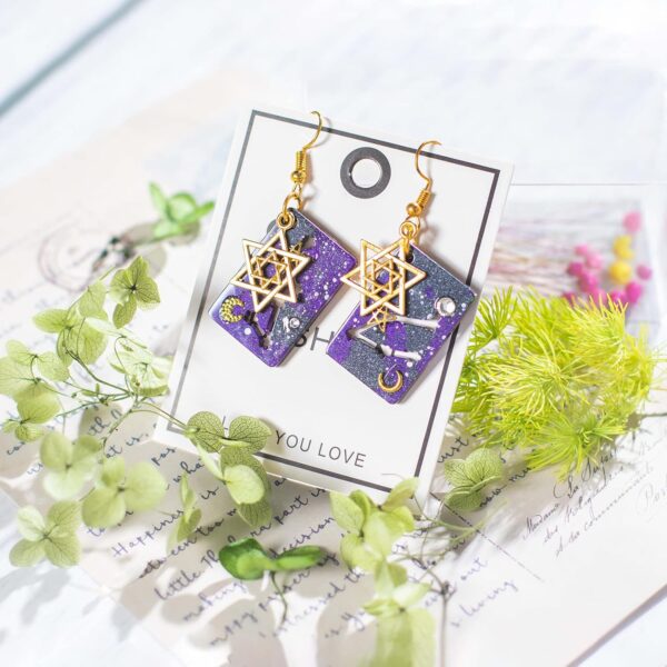 FUNSHOWCASE Zodiac Resin Molds Silicone Pack of 9 for Keychain Charms Necklace Pendant Earring Bracelet Jewelry Making