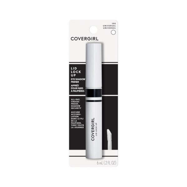 COVERGIRL Lid Lock Up Eyeshadow Primer, Clear, All-Day, Dries Quickly, .06 Pound, Crease-Proof, Shadow Security, Maximizes the Wear and Intensity of Shadow, Preps Lids for All-Day Wear