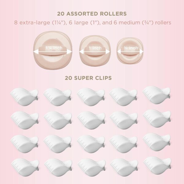 INFINITIPRO BY CONAIR Ceramic Flocked - Hot Rollers for Long, Medium, and All Hair - Hair Curler - Hair Roller Clips Included - 1 1/4-inch, 1-inch, and 3/4-inch Rollers