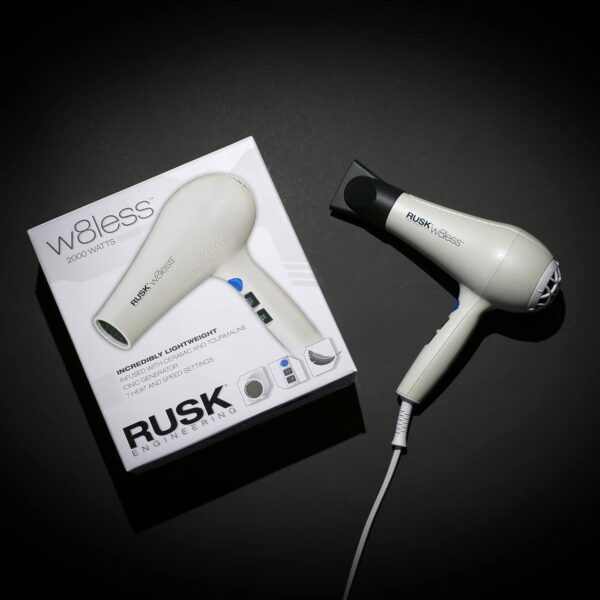 RUSK Engineering W8less Professional 2000 Watt Dryer, 7 Speed Settings, Lightweight.