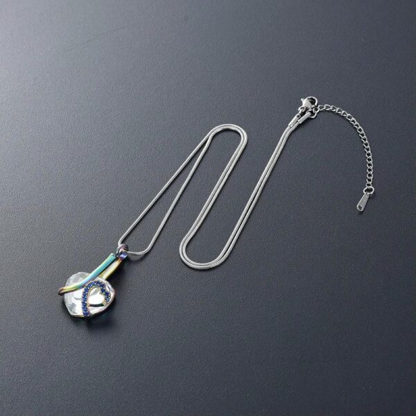 Customized Urn Necklace Heart Pendant Stainless Steel for Pet Dog Ashes with Love Diamond Gift to Women Memorial Keepsake-K