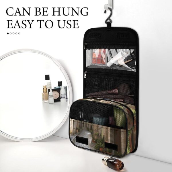 Hanging Toiletry Bag for Women Men Portable Waterproof Makeup Bag Organizer Italian Town Street Travel Toiletry Bag