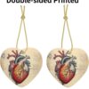 Christmas Ceramic Heart Pendant Decoration for Tree Hanging in Festive Season Human Anatomy Heart Chart Prints