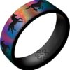 Knot Theory Horse Silicone Ring Men and Women Dual Layer Breathable Comfort Fit Wedding Engagement Band