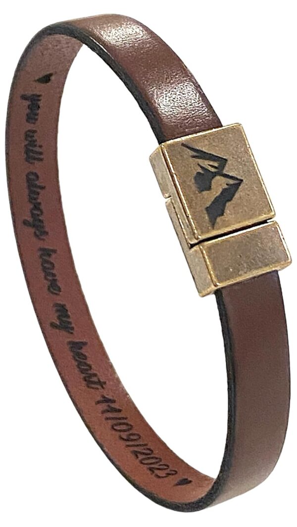 Leather Bracelet for Men Personalized Hidden Secret Message Custom Text, Quote, Date, Boyfriend Gift Unique Handmade Gifts for Son, Friend, Husband