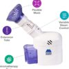 MABIS Facial Steamer, Steam Inhaler, FSA Eligible, Vaporizer or Vocal Steamer with Aromatherapy Diffuser and Soft Face Mask for Cleansing, Sinus Pressure, Congestion, Colds and Cough, 25mL