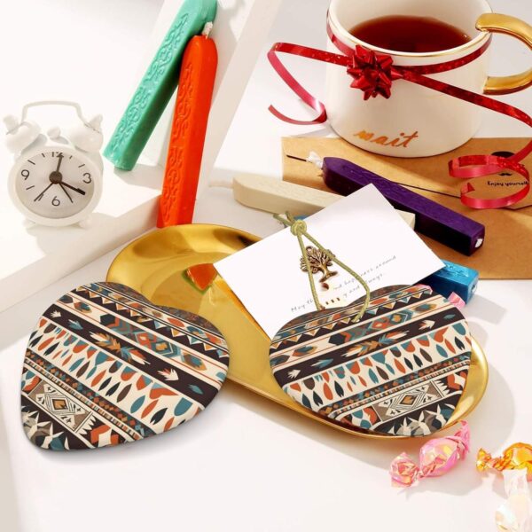 Christmas Ceramic Heart Pendant Decoration for Tree Hanging in Festive Season Native American Beliefs Prints