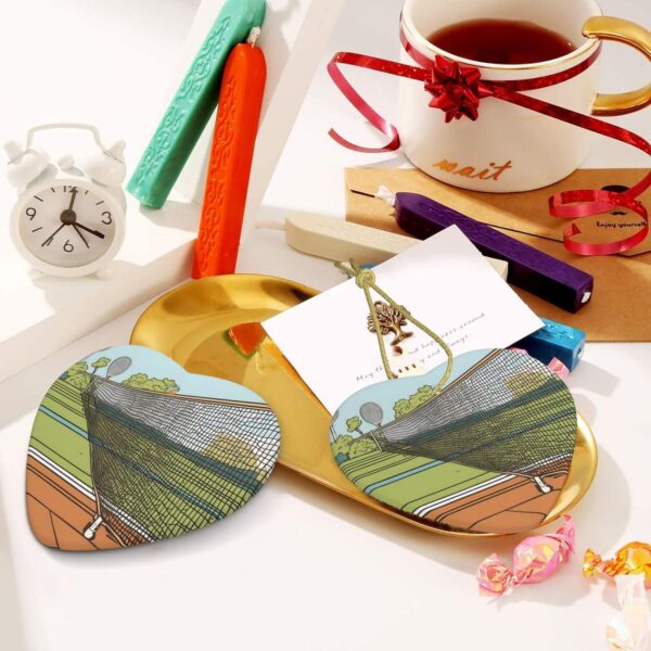 Christmas Ceramic Heart Pendant Decoration for Tree Hanging in Festive Season Tennis Prints
