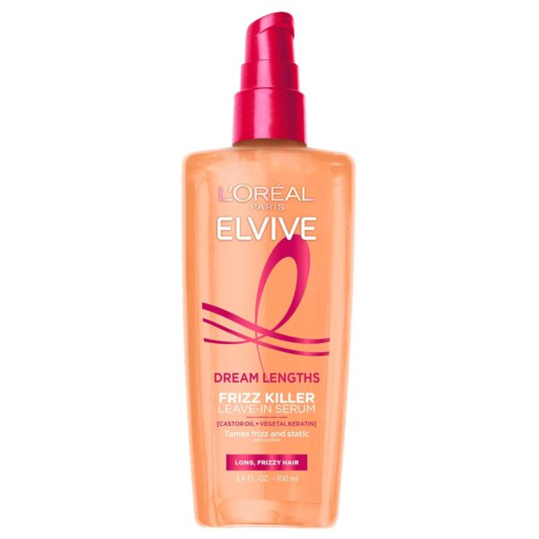 L'Oreal Paris Elvive Dream Lengths Frizz Killer Leave-In Serum, 3.4 Ounce