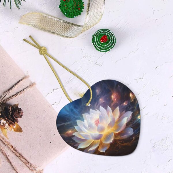 Christmas Ceramic Heart Pendant Decoration for Tree Hanging in Festive Season Flower Diamond Painting Prints