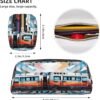 Monorail Train Pencil Pouch Large Capacity Pencil Case Leather Cosmetic Bag Office Desk Organizer Coin Pouch Portable Zipper Toiletry Bag for Travel Outdoor