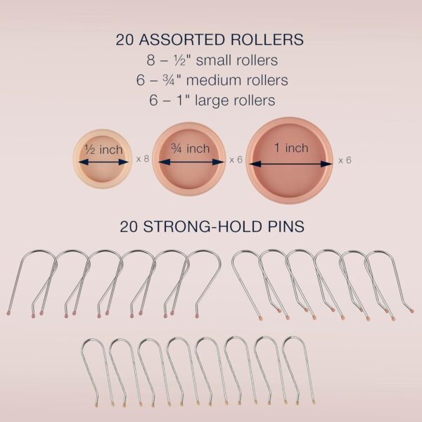 Conair Double Ceramic Hot Rollers for Long, Medium, and All Hair - Hair Curler - Hair Roller Clips Included - 1/2 inch, 3/4 inch, and 1 inch Rollers