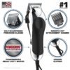 Wahl USA Chrome Pro Corded Clipper Complete Haircutting Kit for Men – Powerful Total Hair Clipping, Beard Trimming, & Grooming - Model 3024635