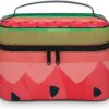 Gradient Watermelon Makeup Bag, Cosmetic Organizer Case Large Portable Capacity Make Up Bags Women Travel Toiletry Bags with Handle And Divider