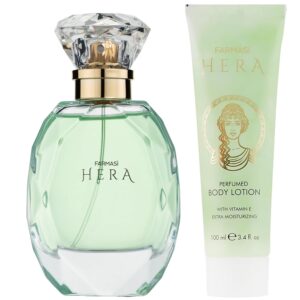 FARMASi Set: Women's Perfumed Shower Gel Hera 100ml/3.38flOz & Women's Perfumed Water Hera, 65ml/2.19flOz - Refreshing Cleansing, Luxurious Scent, Sweet Floral-Citrus, Moisturizing