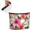 Toiletry Bag for Women Hawaiian Flower Print Cosmetic Bag Portable Capacity Travel Makeup Bags with Zipper Lightweight Cute Beauty Makeup Organizer for Traveling, Accessories, Essentials