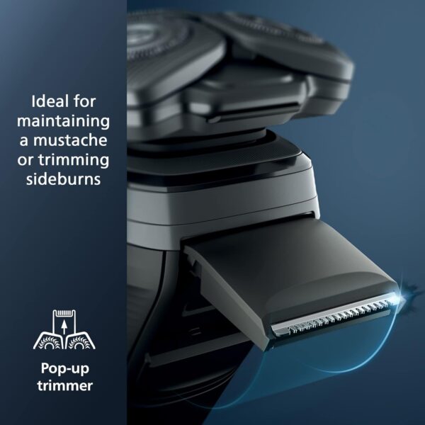 Philips Norelco Shaver 7300, Rechargeable Wet & Dry Electric Shaver with SenseIQ Technology, Pop-up Trimmer, Charging Stand, Click-on Nose Trimmer, & Travel Case, S7887/92