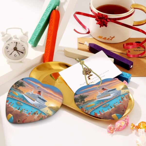 Christmas Ceramic Heart Pendant Decoration for Tree Hanging in Festive Season Pool Party Cruise Ship Prints