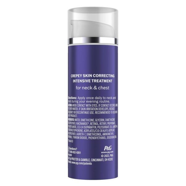 Olay Treatment Cream Intensive Crepey Skin Correcting for Neck & Chest with Retinol24, Vitamin B3 Complex, Deeply Hydrates, Renews & Smoothes Skin, 1.7 fl oz