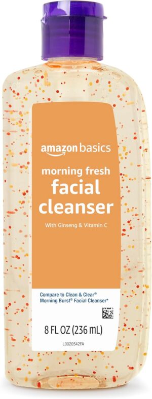 Amazon Brand - Solimo Morning Fresh Facial Cleanser with Ginseng and Vitamin C, 8 fl oz