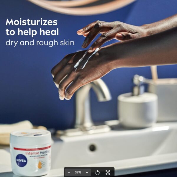 NIVEA Intense Healing Body Cream, Non-Greasy Daily Moisturizer for Dry Skin, Enriched with Provitamin B5, Moisturizes Up To 72 Hours, 13.5 Oz Jar