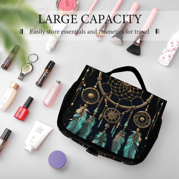 Hanging Toiletry Bag for Women Men Portable Waterproof Makeup Bag Organizer Dark Dream Catcher Travel Toiletry Bag