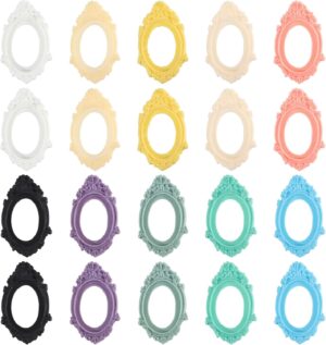 CHGCRAFT Resin Hollow Frame Pendant Cabochon Tray Jewelry Findings Pendant Base Gemstone Support for Pendant Jewelry Necklace Making