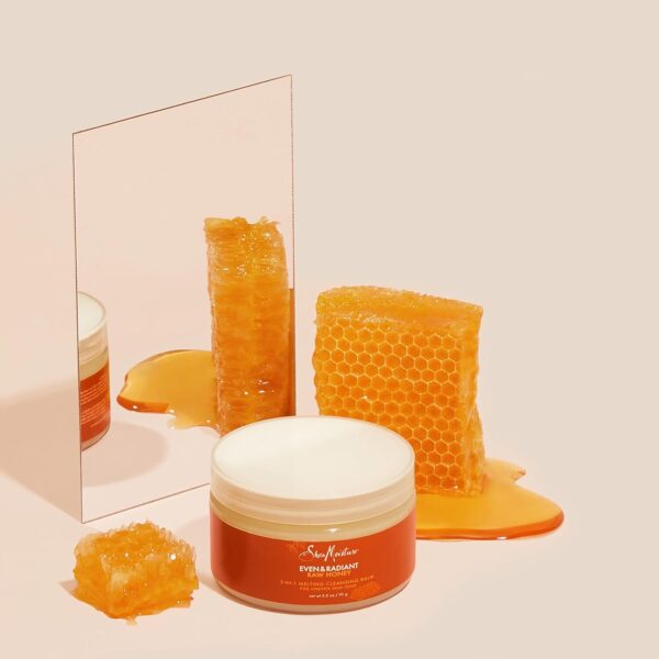 SheaMoisture Even and Radiant Face Cleanser For Uneven Skin Tone and Dark Spots 3-in-1 Cleansing Balm With Raw Honey 3.2 oz