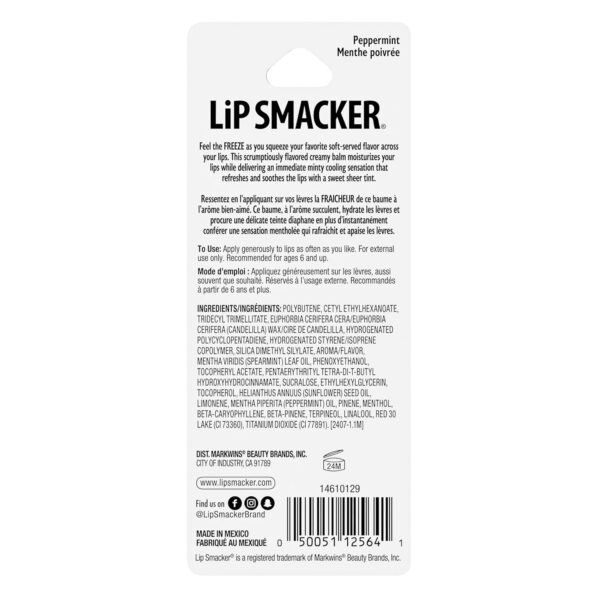Lip Smacker Ice Freeze Balm, Ultra-Hydrating & Cooling Lip Balm with Refreshing Flavor, Sheer Tint & Minty Sensation, Soft-Served Creamy Formula, Moisturizing & Nourishing Lip Care - Peppermint