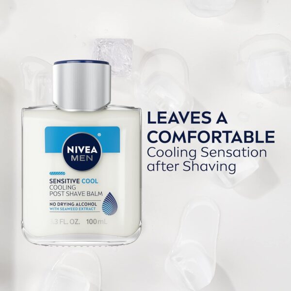 NIVEA MEN Sensitive Cooling Post Shave Balm with Vitamin E, Chamomile and Seaweed Extracts, 3 Pack of 3.3 Fl Oz Bottles