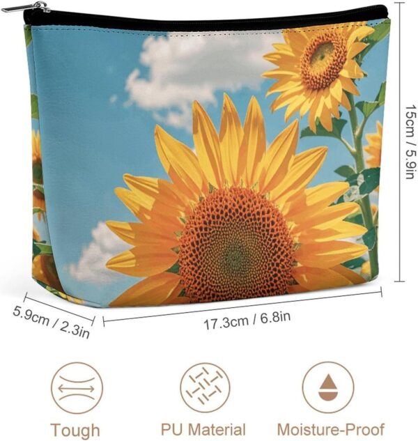 Goodlooking Hello Nice Sunshines Makeup Bag for Women Portable Travel Toiletry Pouch, PU Leather Cosmetic Bag with Zipper