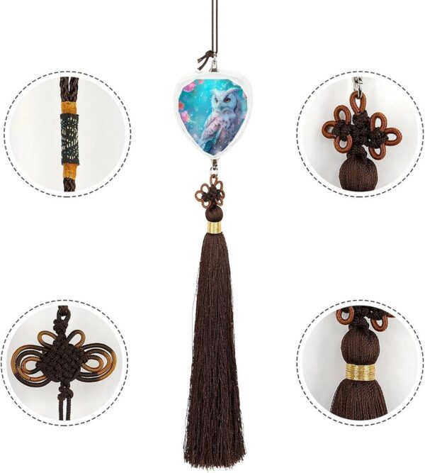 Owl Animal Car Pendant Crystal Car Rearview Mirror Charms Hanging Ornaments Love
