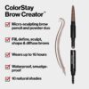 Revlon Eyebrow Pencil & Powder, ColorStay Brow Creator 2-in-1 Eye Makeup with Spoolie, Longwearing with Precision Tip, 610 Dark Brown, 0.23 Oz