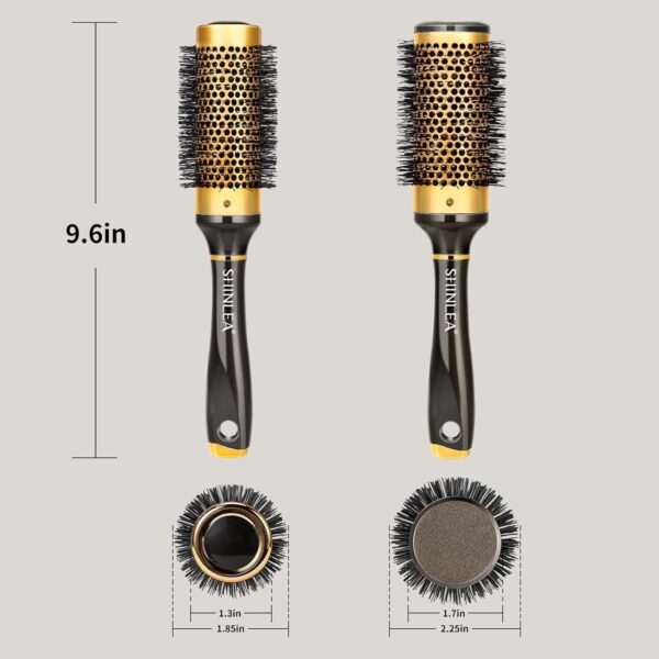 Round Hair Brush for Blow Drying, Aluminium Curly Hair Brush, Hairbrushes for Women Professional Curling, Straightening, Add Volume and Shine (1.7 inch Barrel, 2.5 inch with Bristles)