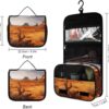 Hanging Toiletry Bag for Women Men Portable Waterproof Makeup Bag Organizer Western Desert Travel Toiletry Bag