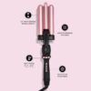 Beachwaver 3B Waver - Midnight Rose | Triple Barrel Hair Waver for Mermaid Waves | Professional Curling Iron with Adjustable Temperature, LED Screen, and Ceramic Barrels