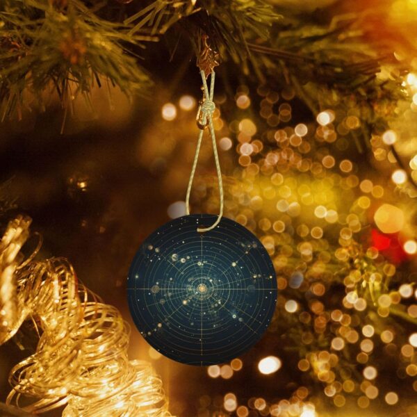 Christmas Ceramic Round Pendant Decoration for Shopping Malls Supermarkets Stores Homes Zodiac Constellation Space Prints