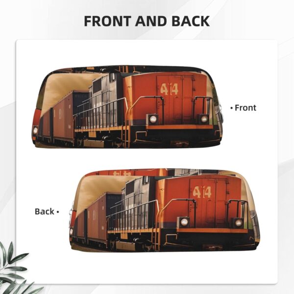 Pencil Case Freight Train Big Pencil Bag Portable Coin Pouch Aesthetic Cosmetic Bag Leather Makeup Bag