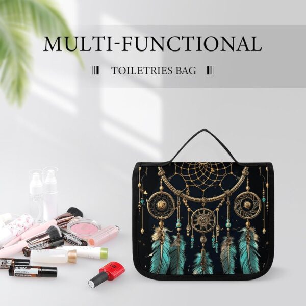 Hanging Toiletry Bag for Women Men Portable Waterproof Makeup Bag Organizer Dark Dream Catcher Travel Toiletry Bag