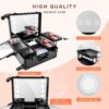 FAHKNS 24'' Aluminum Trolley Makeup Train Case with LED Light Professional Cosmetic Make up Cosmetic Organizer Studio