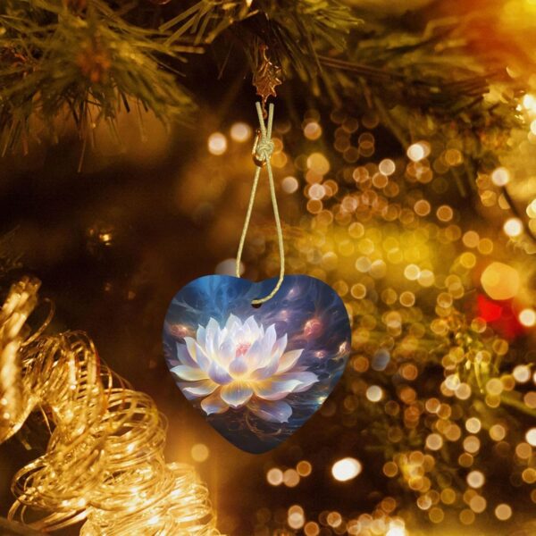 Christmas Ceramic Heart Pendant Decoration for Tree Hanging in Festive Season Flower Diamond Painting Prints