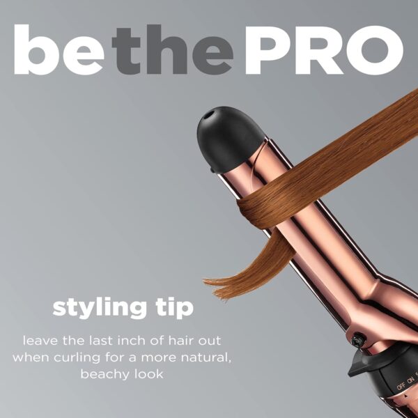 INFINITIPRO BY CONAIR Rose Gold Titanium 1 1/4-Inch Curling Iron, 1 ¼ inch barrel produces loose curls – for use on medium and long hair