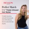 REVLON Perfect Match Hot Styler - Heated Blowout Brush to Style and Extend Blowouts, Hot Brush for Curls, Body, and Volume, Reduces Frizz and Boosts Shine