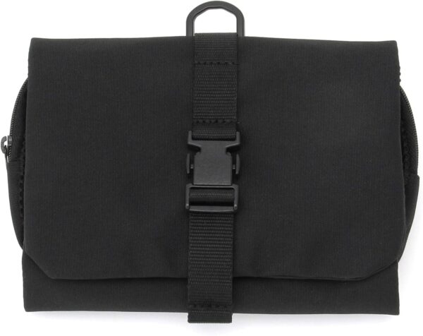 Muji Polyester Hanging Travel Case with Detachable Pouch, 12 cm Width x 18 cm Depth x 4.5 cm Height, Black