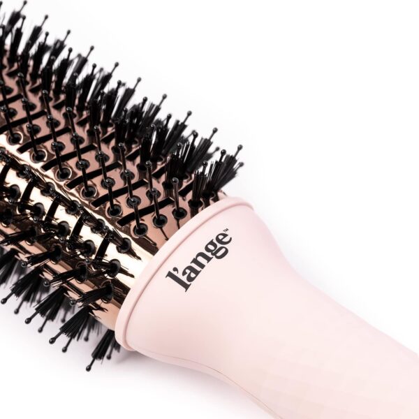 L'ANGE HAIR Le Volume 2-in-1 Titanium Blow Dryer Brush | Hot Air Brush in One with Oval Barrel | Hair Styler for Smooth, Frizz-Free Results for All Hair Types (Blush - 75 mm)