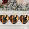 Christmas Ceramic Heart Pendant Decoration for Tree Hanging in Festive Season Instrumental Guitar Prints